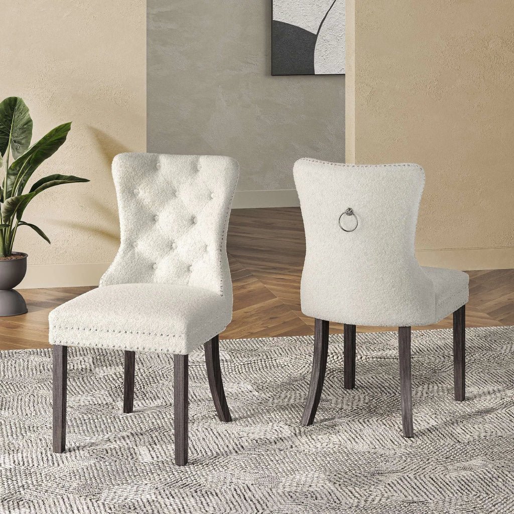 A stylish dining chair placed in a living room as a decorative accent.