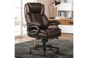 A comfortable ergonomic office chair designed specifically for big people in a modern office.