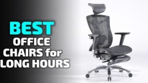 An ergonomic office chair designed for long hours sits in a modern home office.