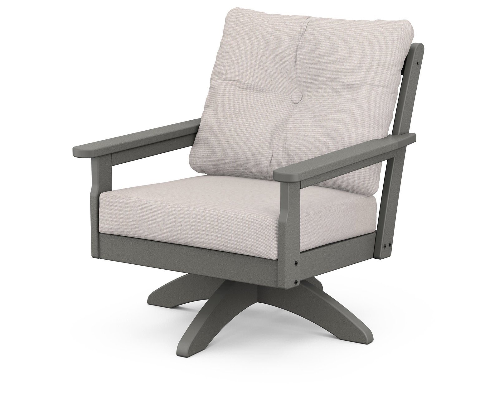 A modern ergonomic chair centered in a sunlit office to illustrate proper seat depth.
