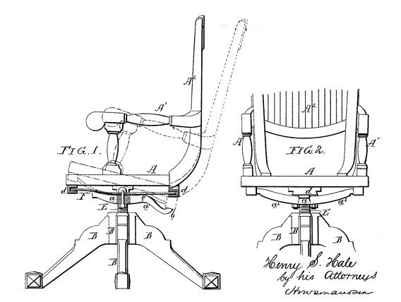 Detailed view of the mechanical parts underneath a desk chair showing how desk chairs function.