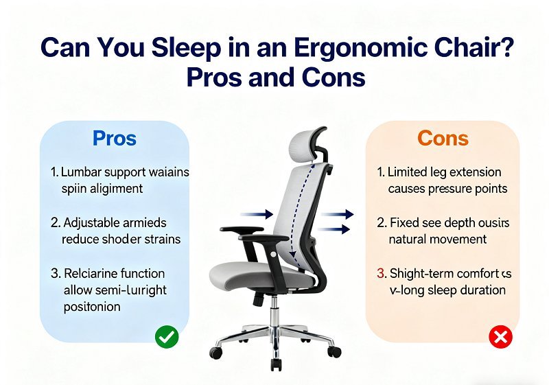 A person sitting in an ergonomic chair that provides proper spinal support.