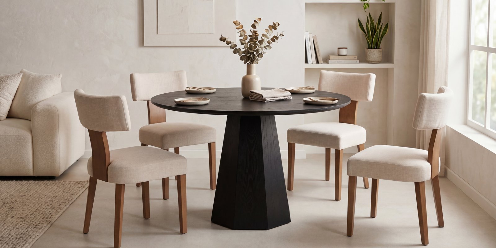 A modern dining chair placed in a clean, well-lit corner of a home.