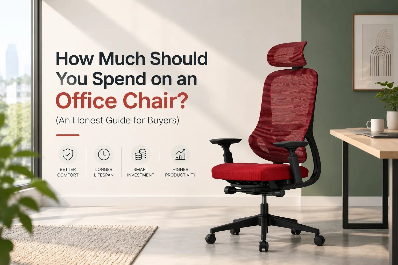 Close-up view of an adjustable ergonomic chair showing lumbar support and seat design.