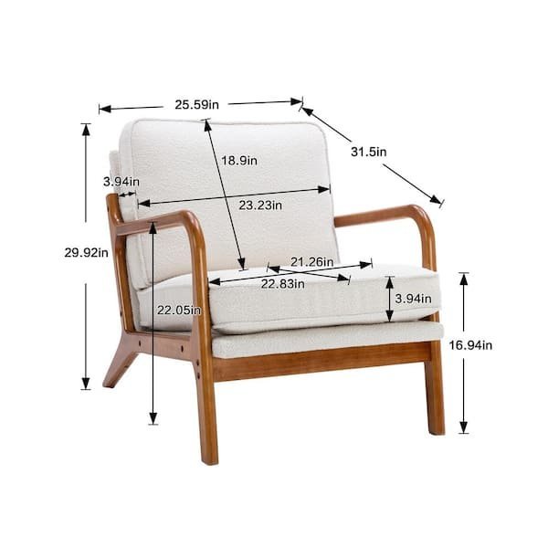 Measuring the seat height of an accent chair to ensure proper ergonomic comfort.