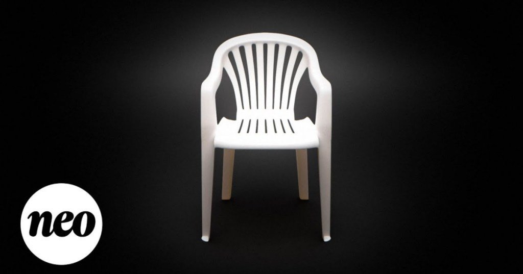 Close-up detail of a modular designer chair showing high-quality polypropylene and metal hardware.