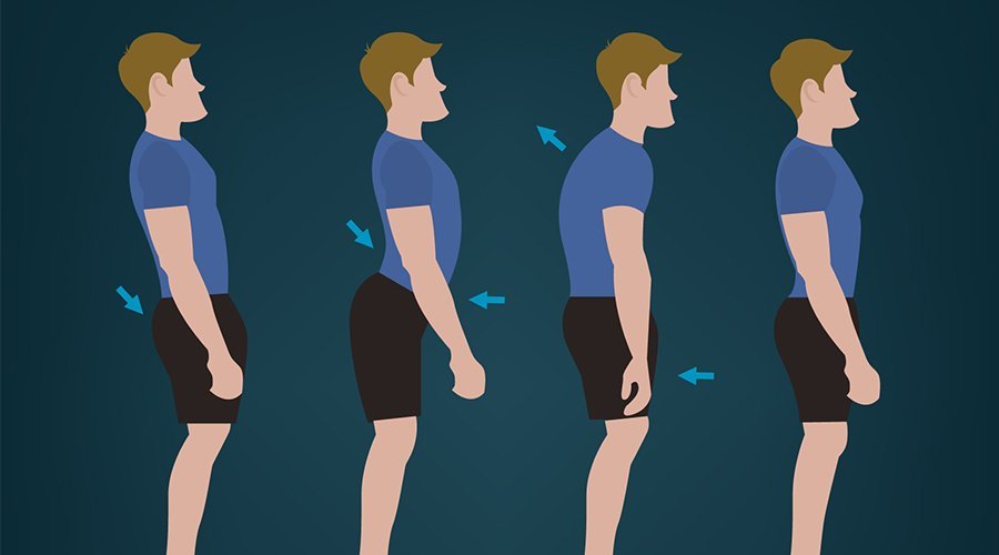 A person practicing how to be straight back while sitting at a desk.