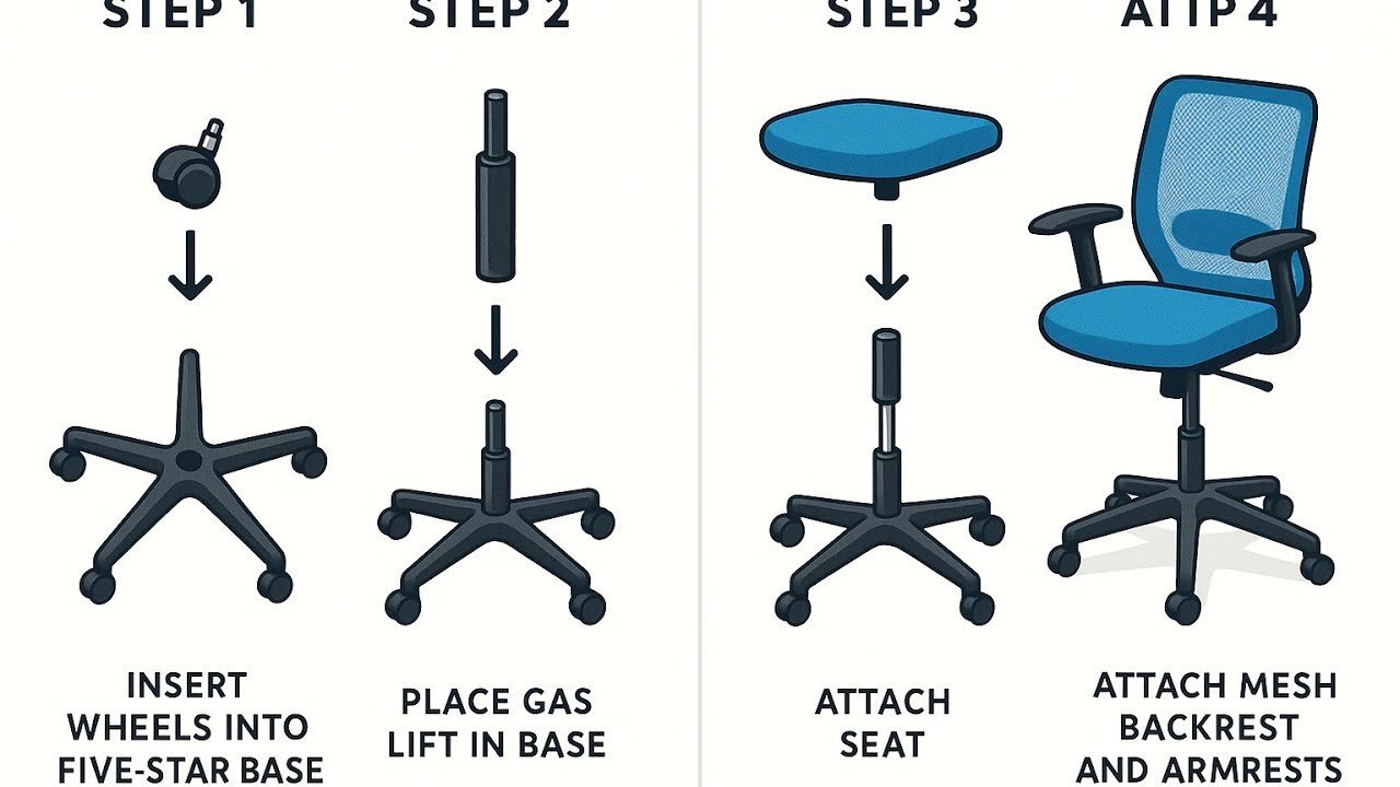 A person sitting in a custom ergonomic chair with correct posture and proper seat cushioning.