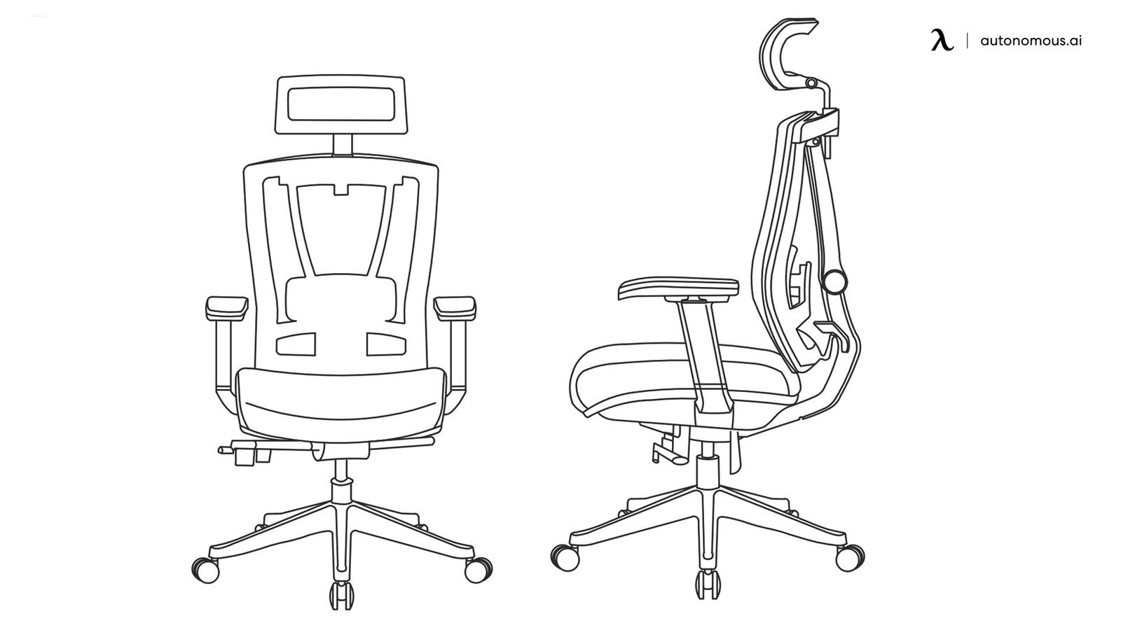 A collection of high-quality components for building a custom ergonomic chair in a workshop.