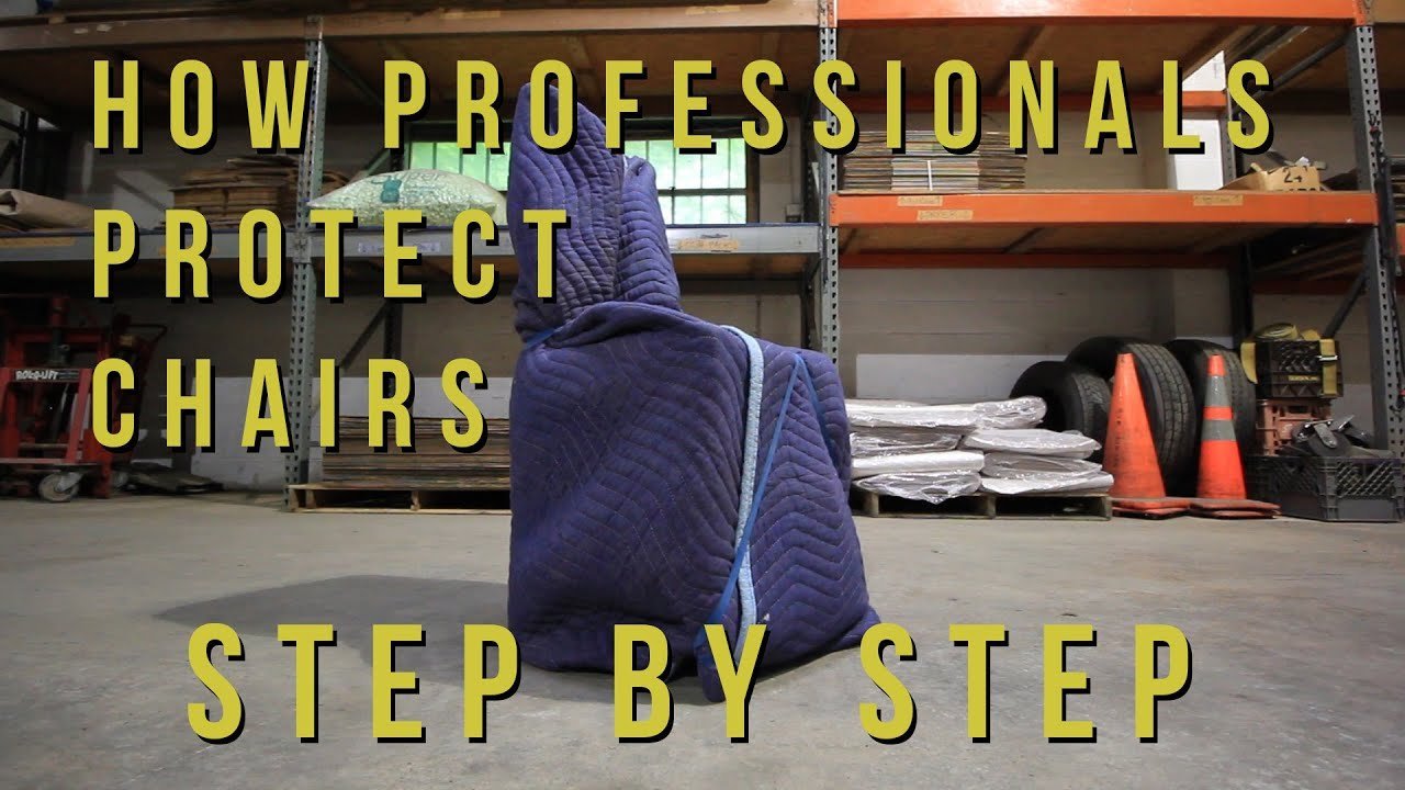 Hands securing a protective furniture pad onto a dining chair leg.
