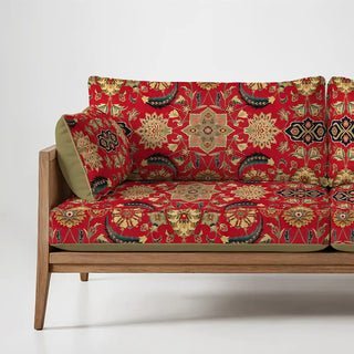 Various seating options including a chair and sofa arranged in a minimalist studio.