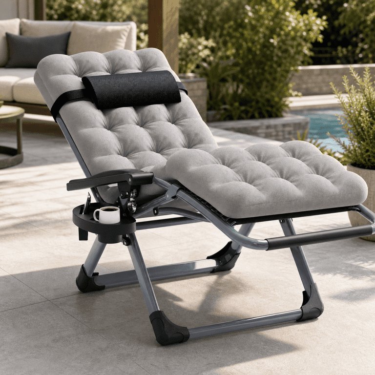 A tranquil corner featuring a comfortable lounge chair for resting and daily relaxation.