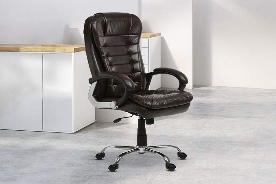 A modern ergonomic office chair designed to provide excellent support for back problems.