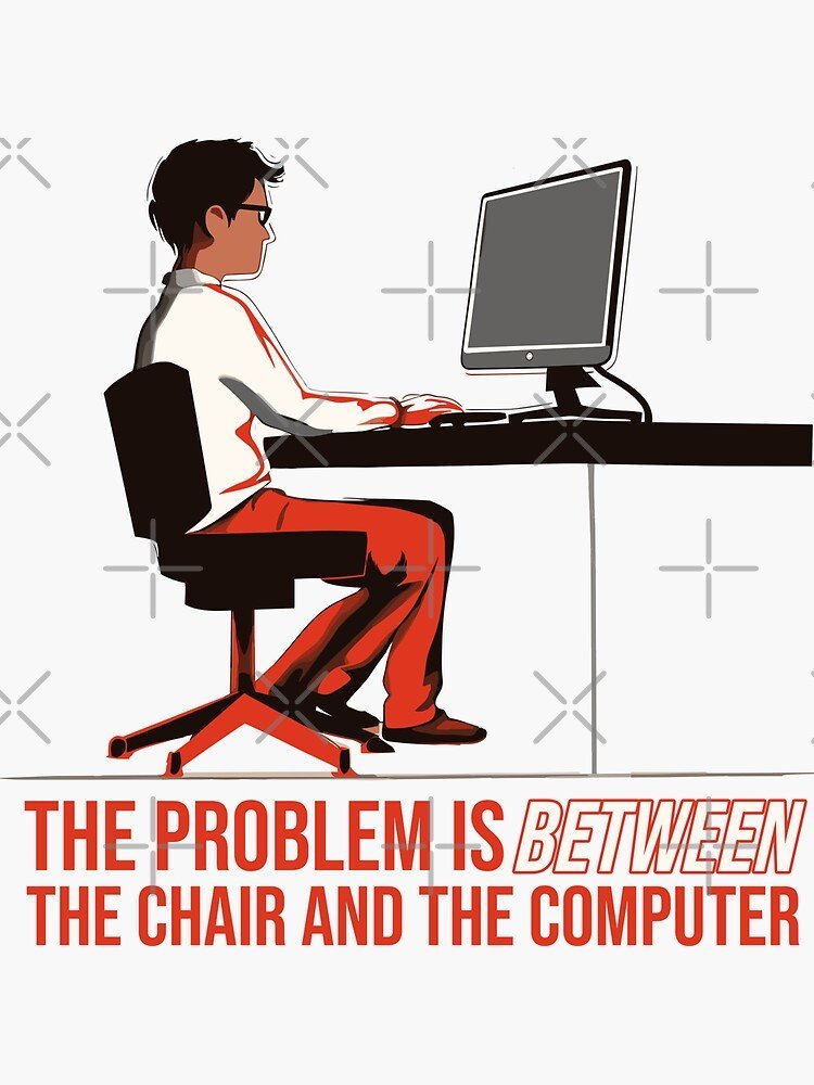 A person adjusting their office chair height to solve the problem between computer and chair.