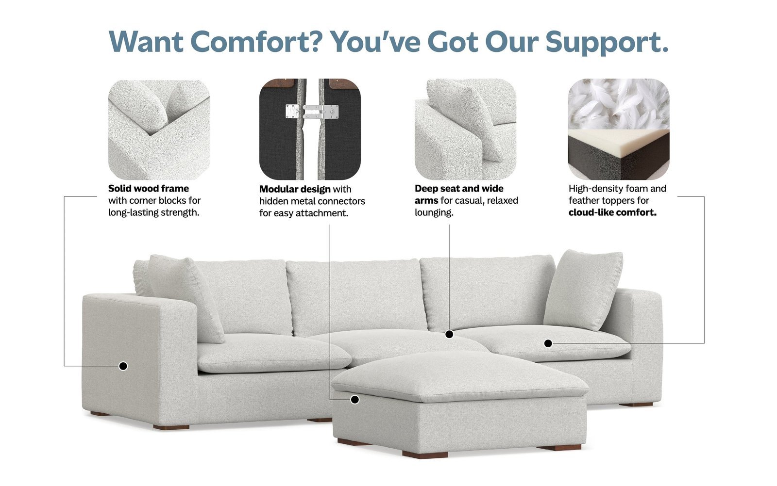 Measuring a three-seater sofa to ensure proper fit in a living space.