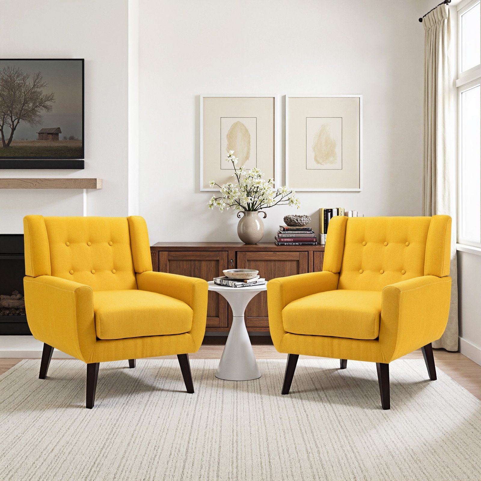 A perfectly placed accent chair creates a cozy and complete reading nook in a home.