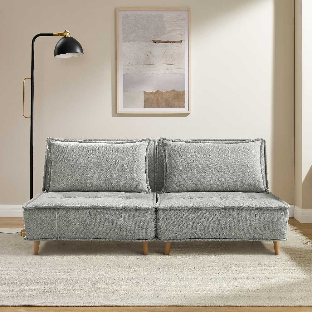 Various seating options arranged in a bright, modern living room setting.