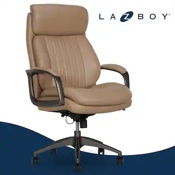 A comfortable leather office chair in a tidy, well-lit workspace for a FAQ section.