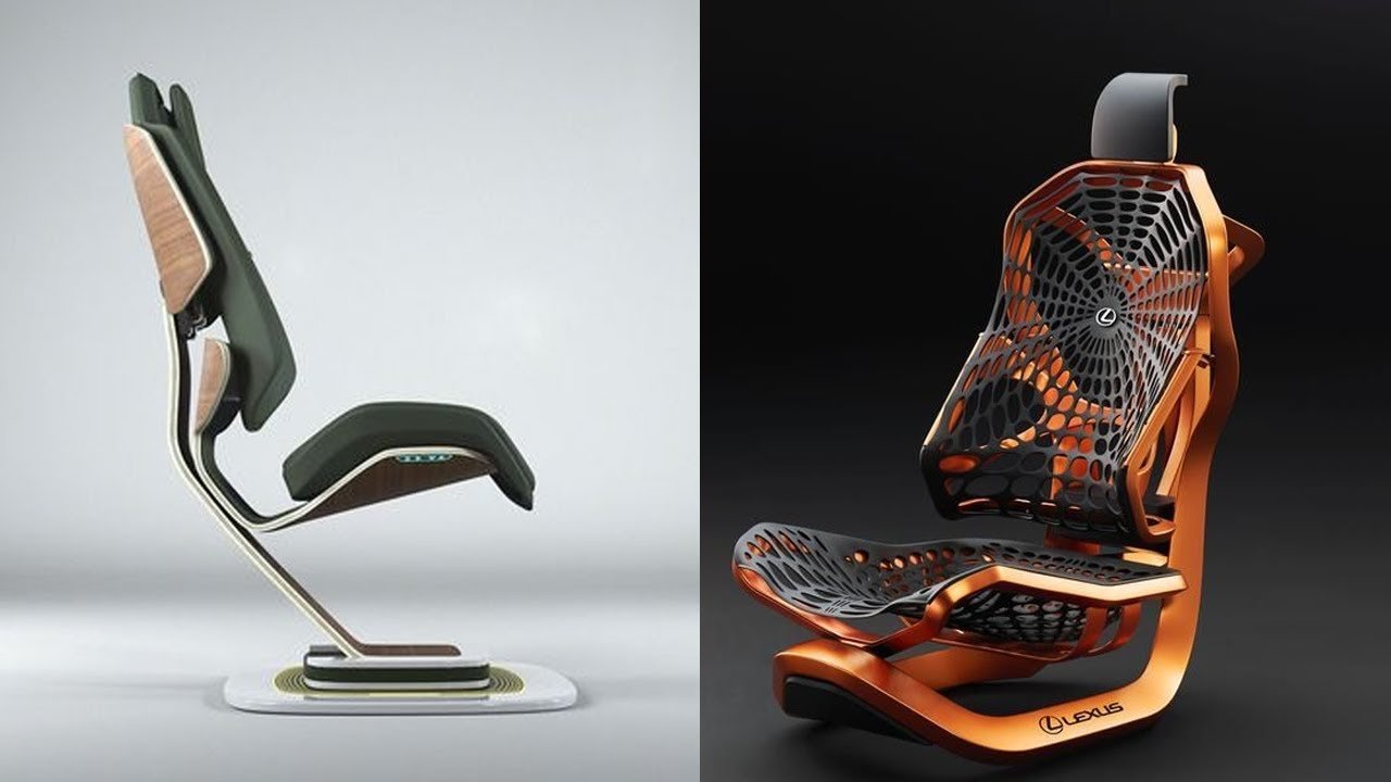 A modern ergonomic office chair sits in a bright, minimalist home office space.