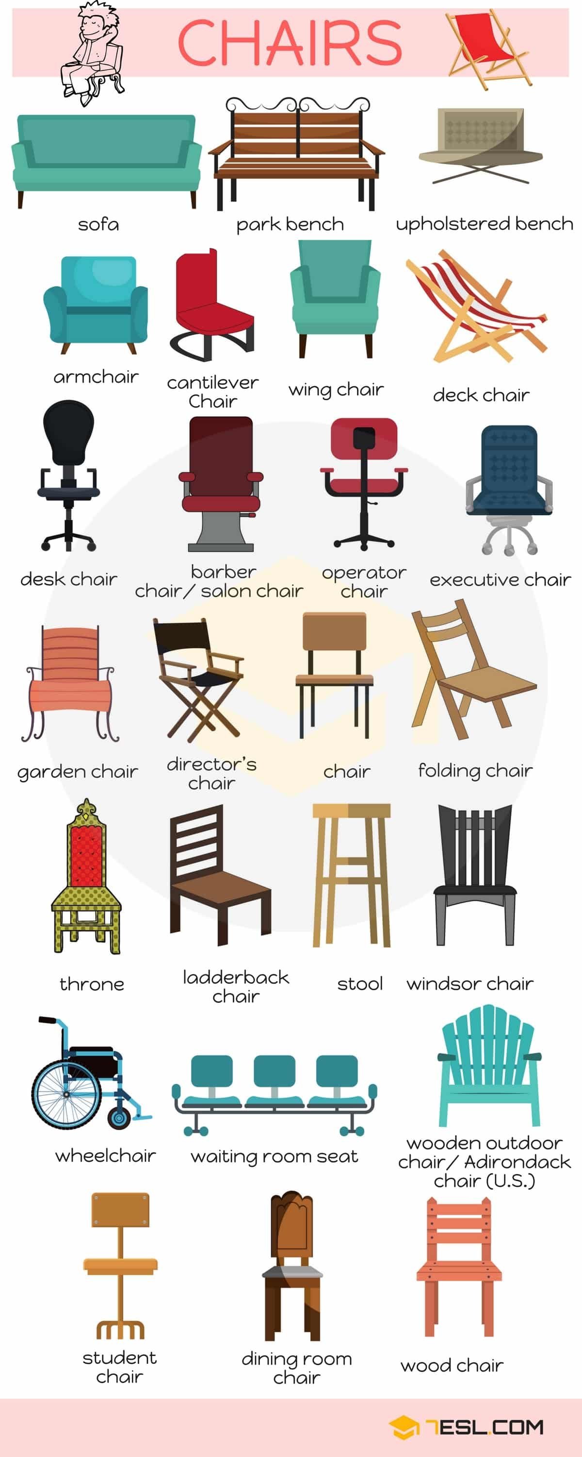 A comparison between a woven rattan chair and a smooth molded shell chair.