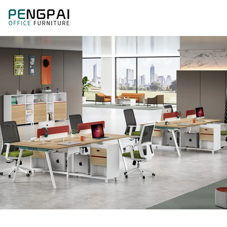 Alternative modern furniture solutions like standing desks arranged in a clean office space.