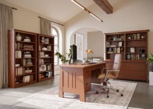A clean and modern home office setup perfect for choosing furniture.