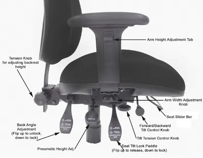 Disassembled metal parts of a swivel chair arranged neatly on a workshop table.