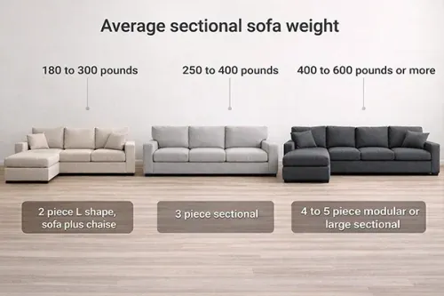 Furniture sliders placed under a sectional sofa leg to protect hardwood floors.