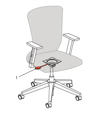 Internal ball-bearing race and pneumatic cylinder components of a swivel chair mechanism.