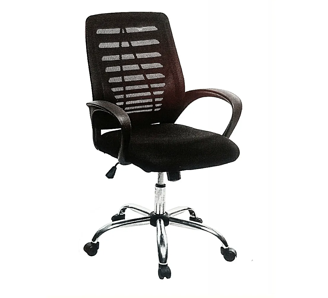 Leather office chair placed incorrectly causing floor damage and space issues