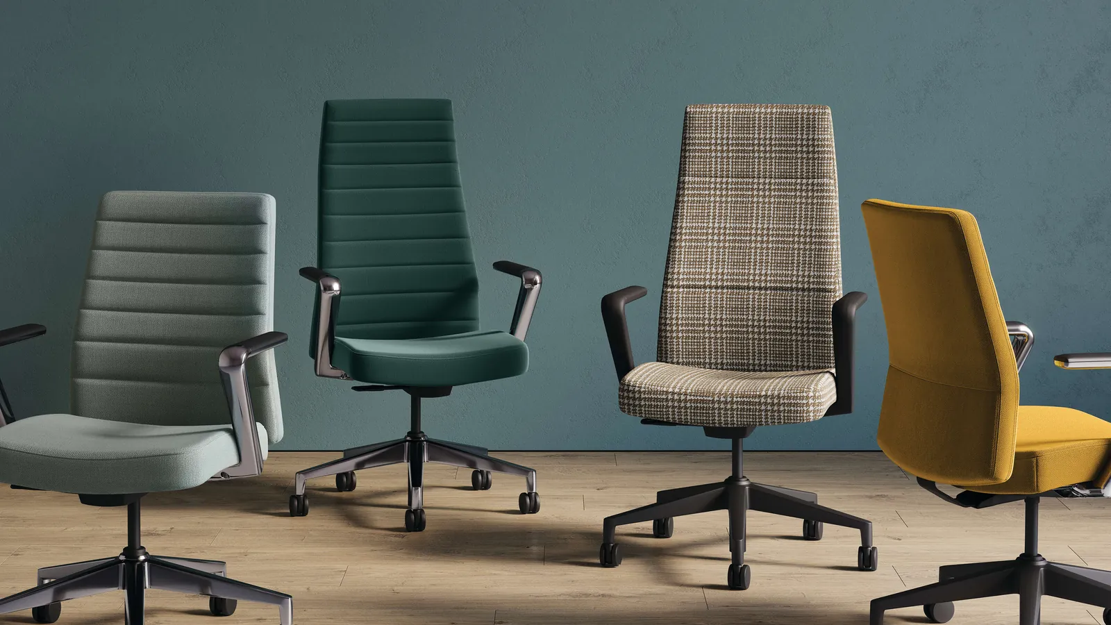 Measuring the distance between a conference chair armrest and a meeting table.