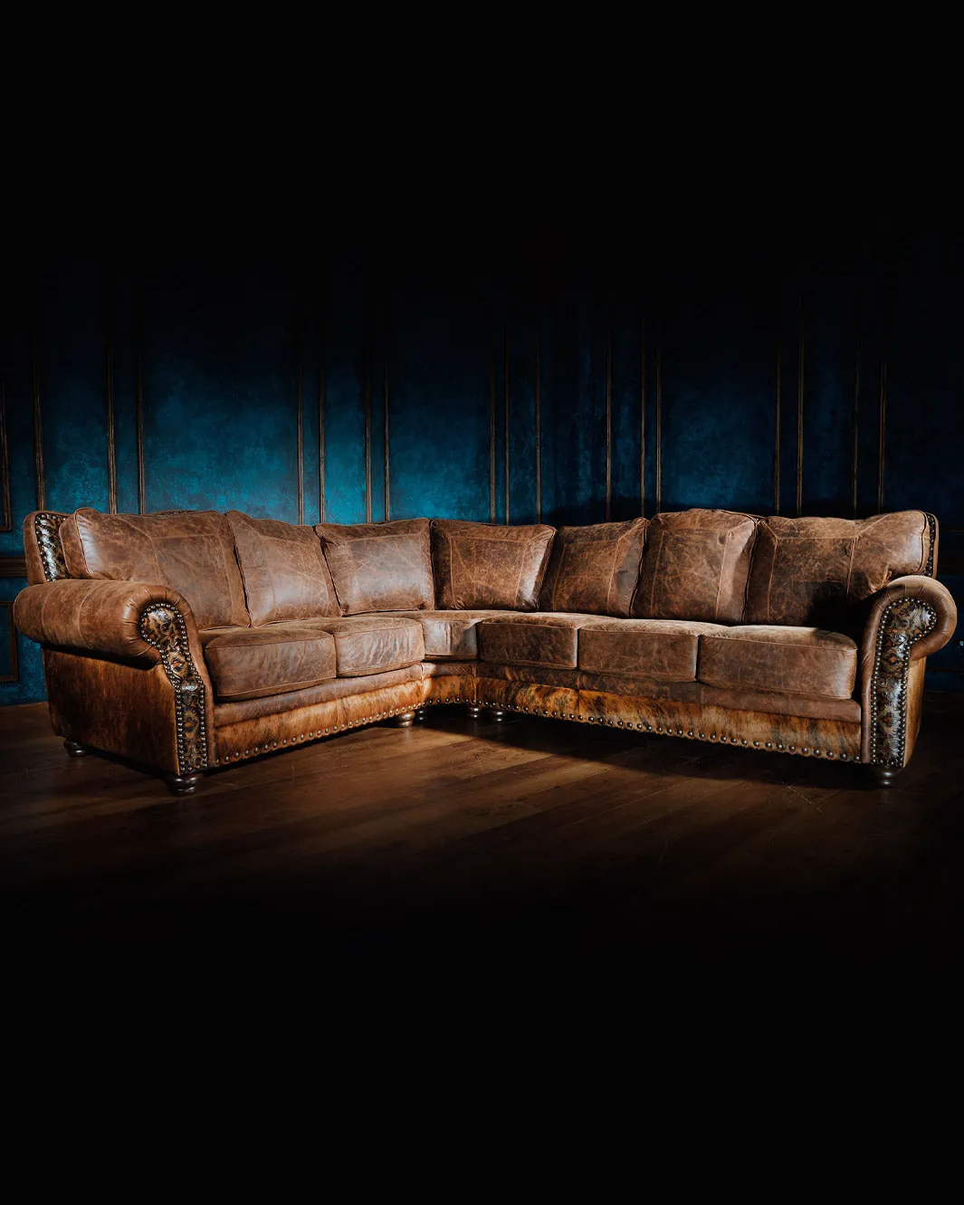 Measuring a sectional couch to ensure it does not block a doorway or walkway.