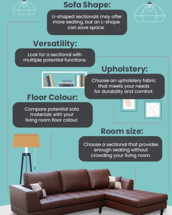 A modular sectional sofa with a detached ottoman piece in a bright room.