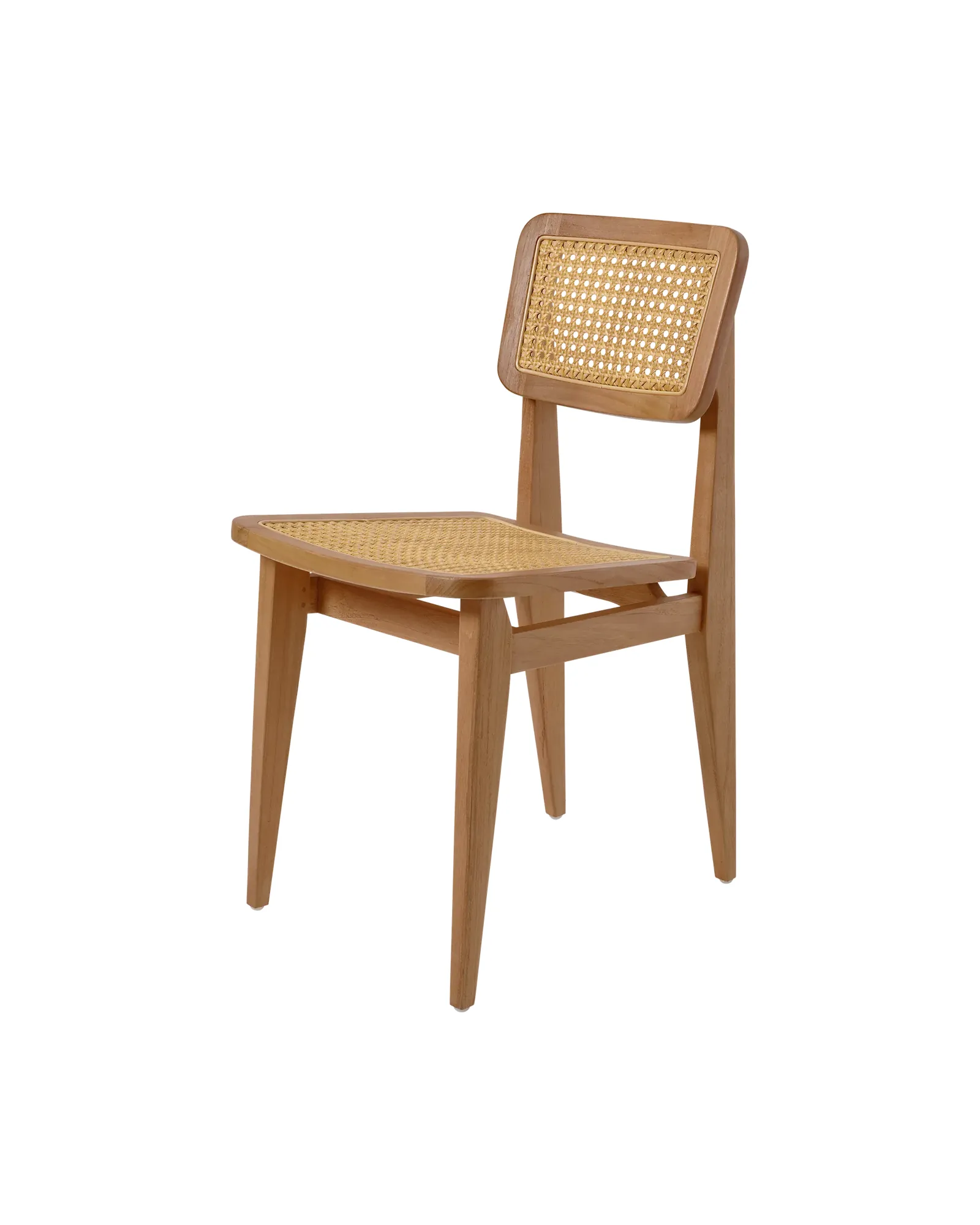 A person demonstrating the correct seated posture while using a comfortable C-chair.