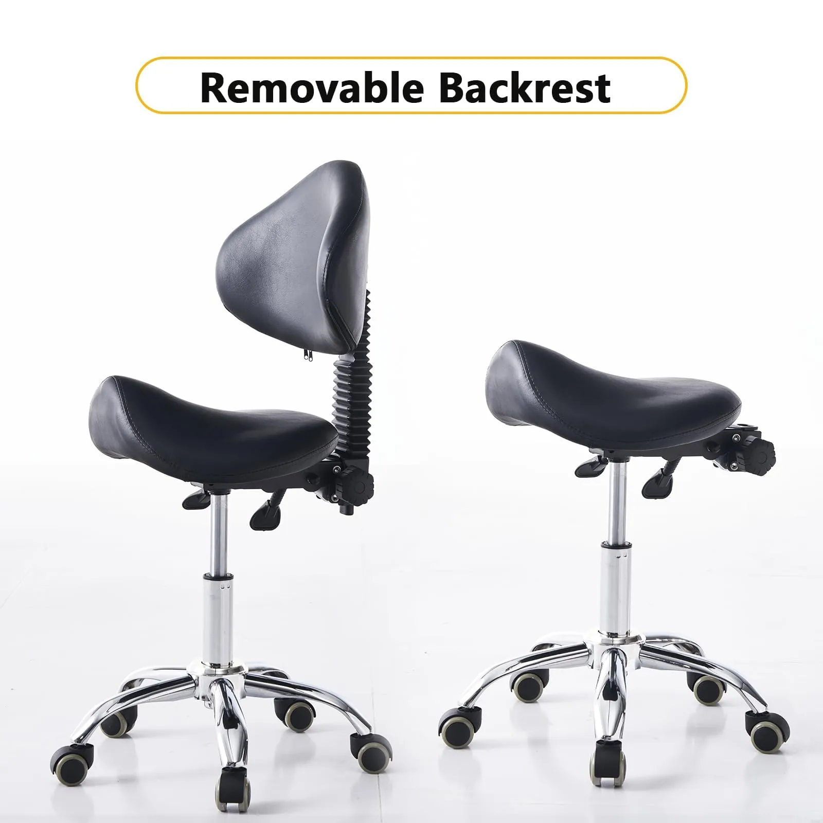A person uses a swivel chair to rotate comfortably in an office.