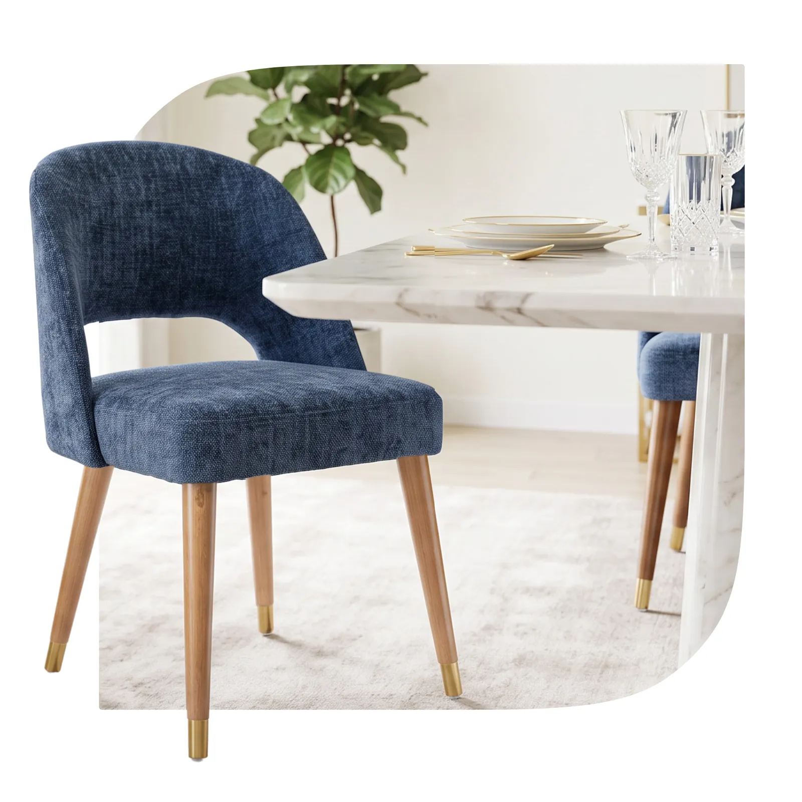 A plain wooden dining chair being upgraded with a cushion and paint.