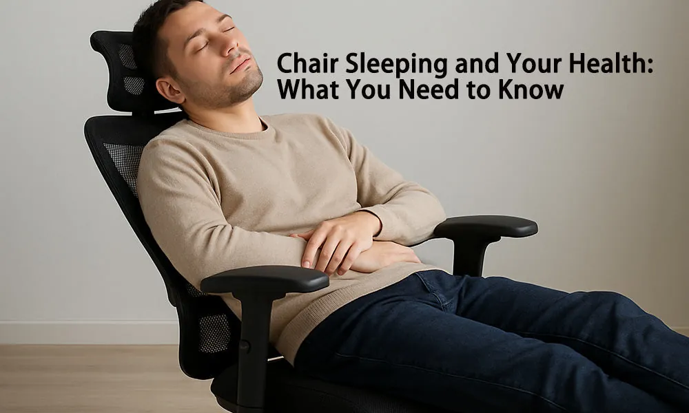 Retractable footrest and tilt mechanism on a sleep-ready computer chair