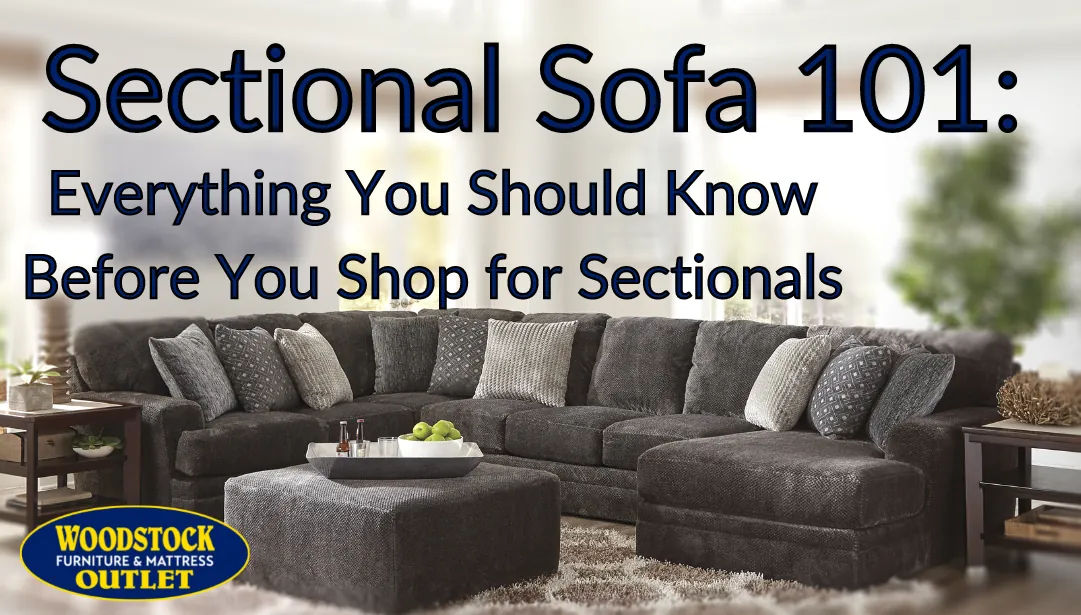 A small standard sofa and a large sectional sofa displayed in different rooms.