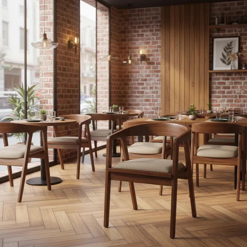 Tall bar stools tucked under a wooden counter-height table in a kitchen.