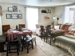 A well-organized small room featuring efficient seating solutions to accommodate twenty people comfortably.